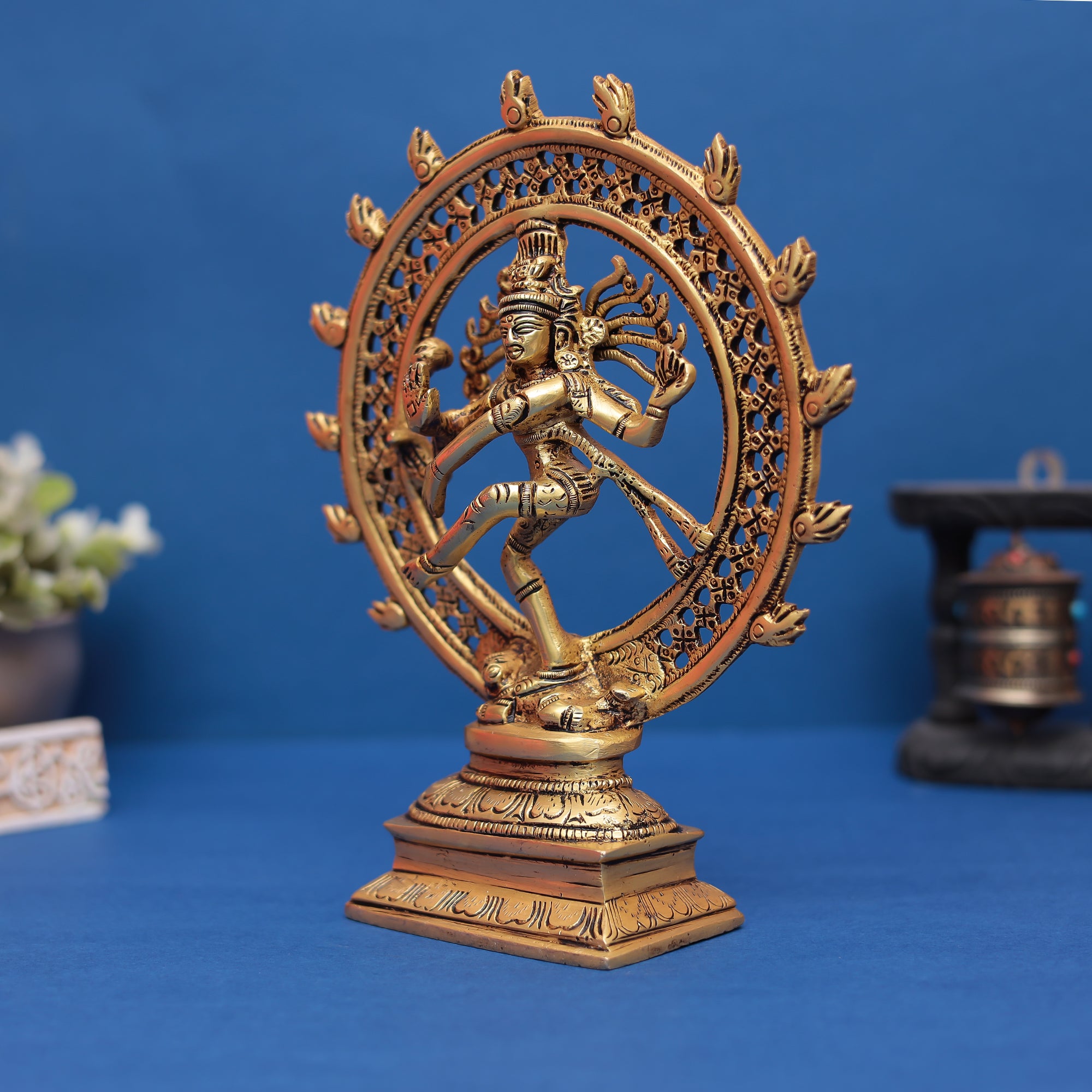 Brass Natraj Idol – Symbol of Cosmic Energy & Divine Art In 9 Inches