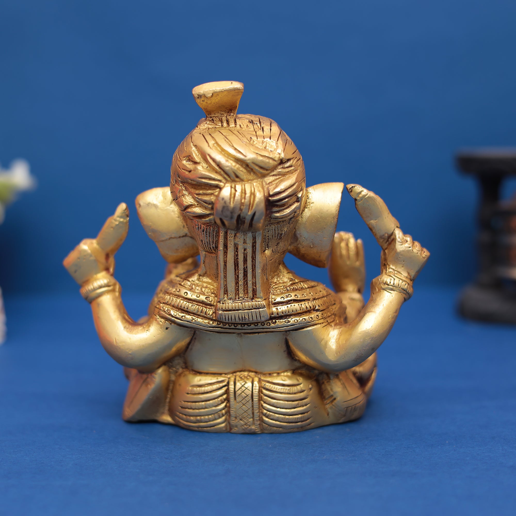 Brass Vakratund Ganesh Idol – Remover of Obstacles & Harbinger of Good Fortune in 6 inches