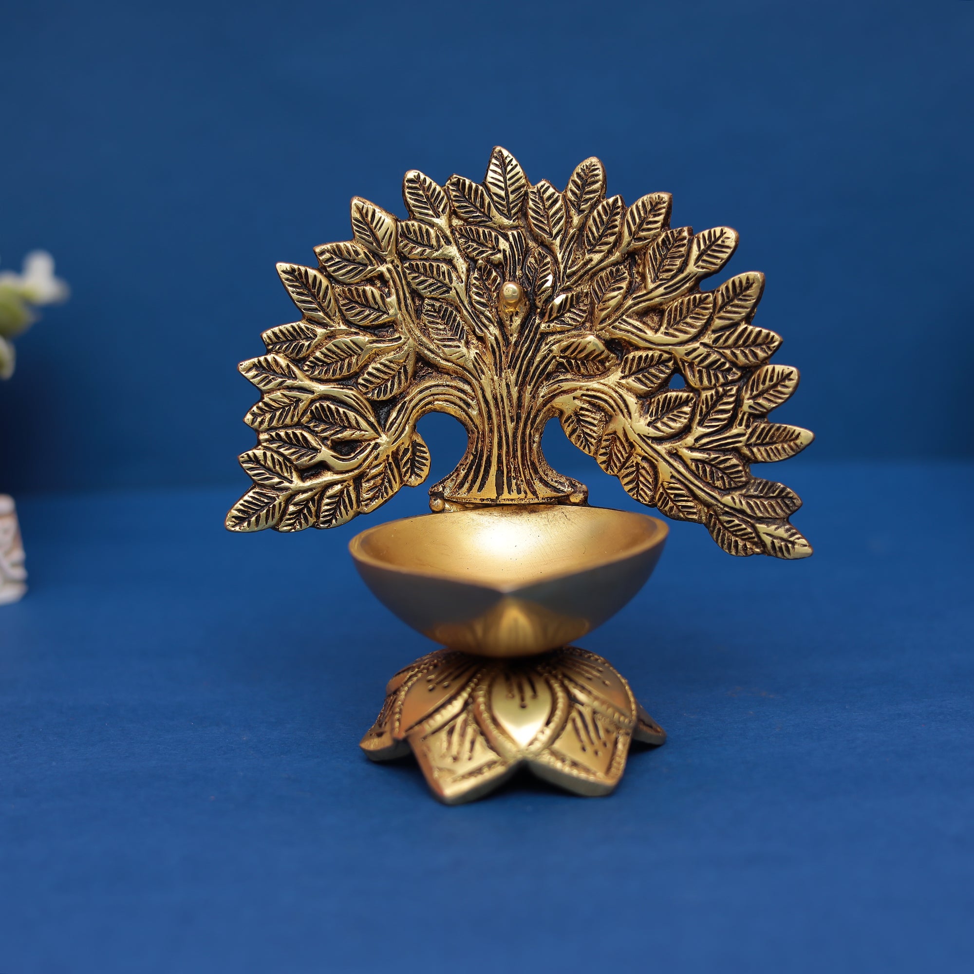 Svastika’s Brass Kalpavriksha Diya in 6 Inches