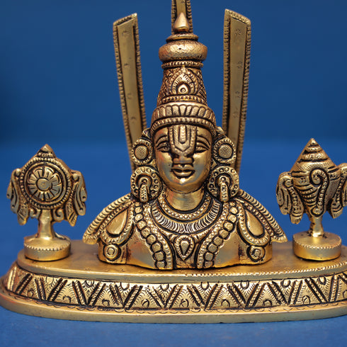 Brass Tirupati Balaji/Venkateshwara Bust Idol