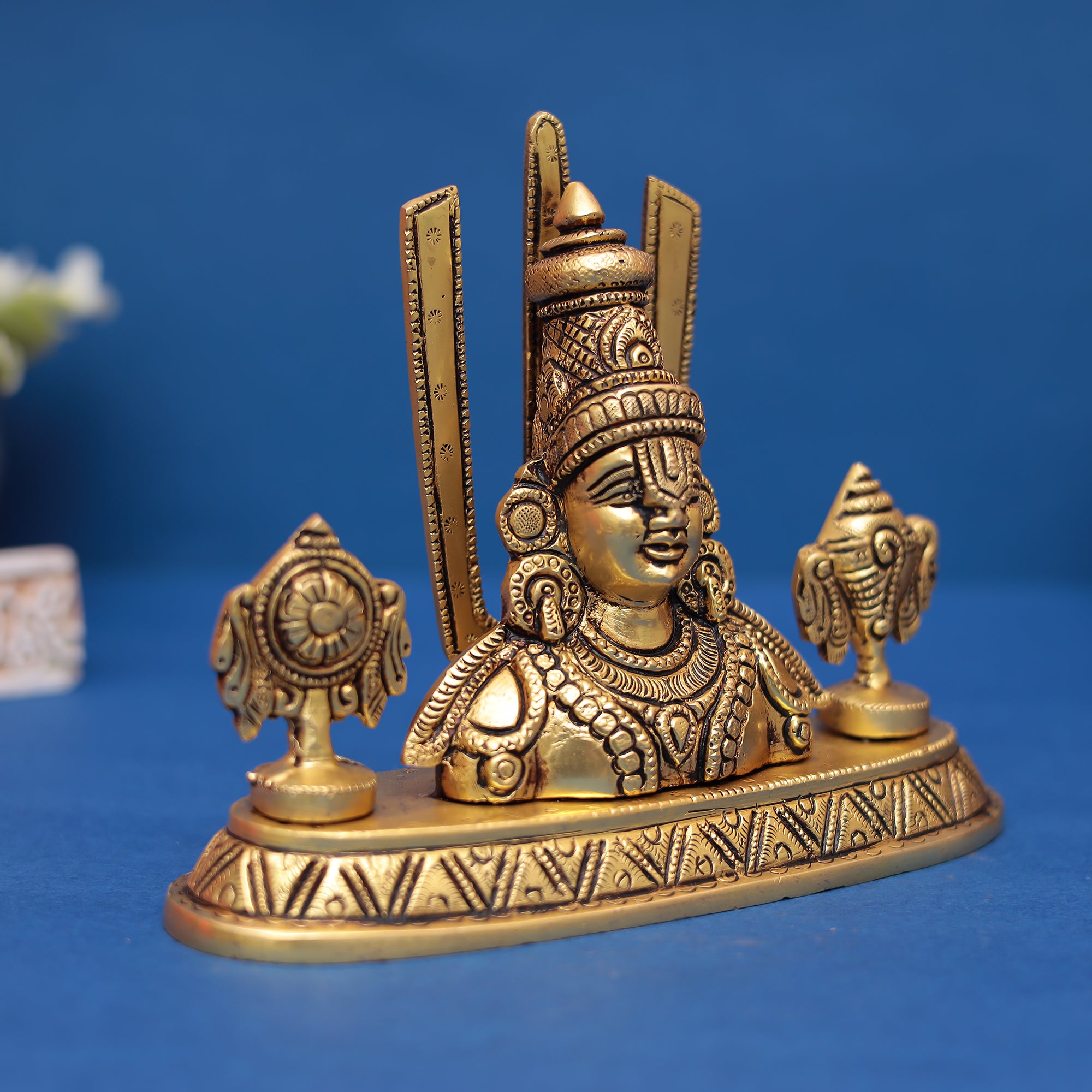Brass Tirupati Balaji/Venkateshwara Bust Idol