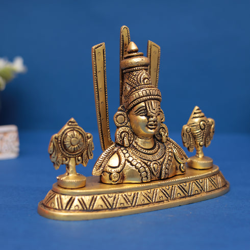 Brass Tirupati Balaji/Venkateshwara Bust Idol