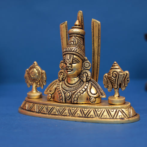 Brass Tirupati Balaji/Venkateshwara Bust Idol