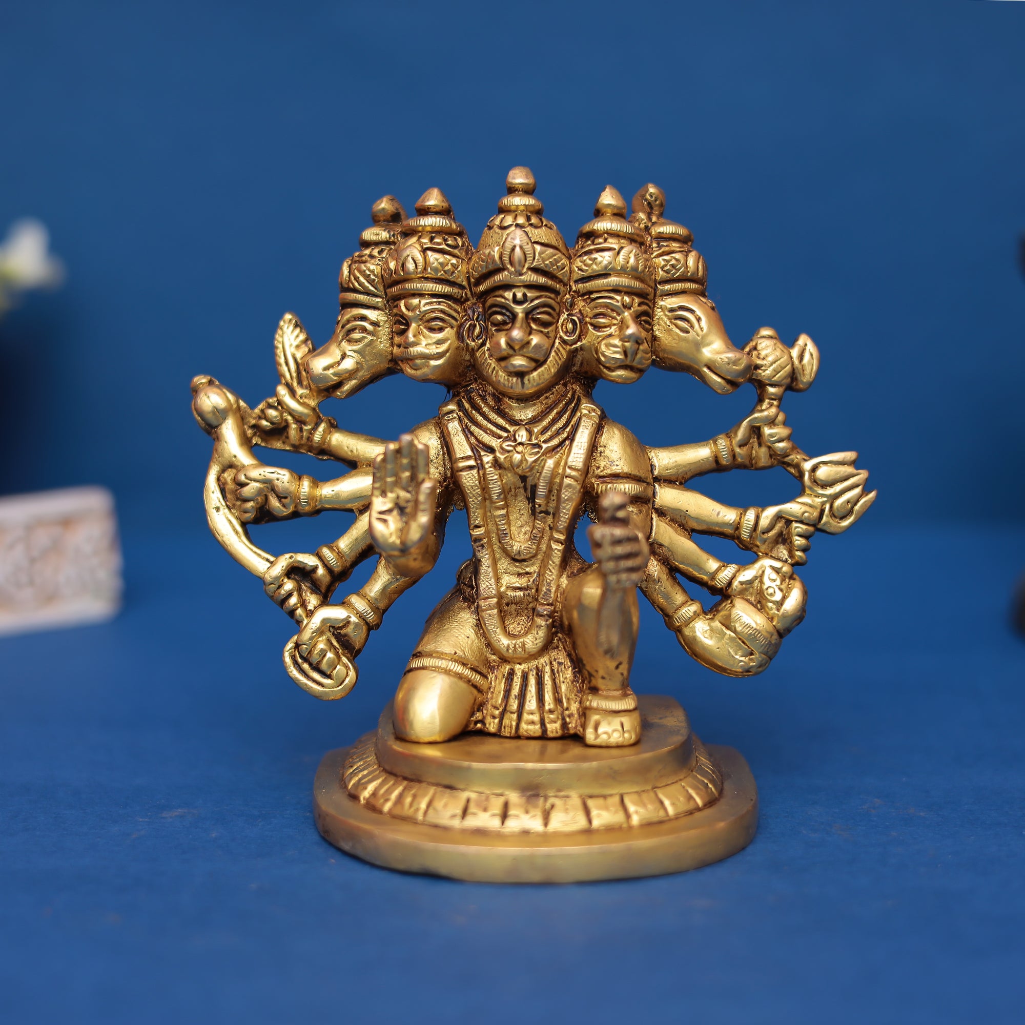 Brass Panchmukhi Hanuman Idol 5" INCH