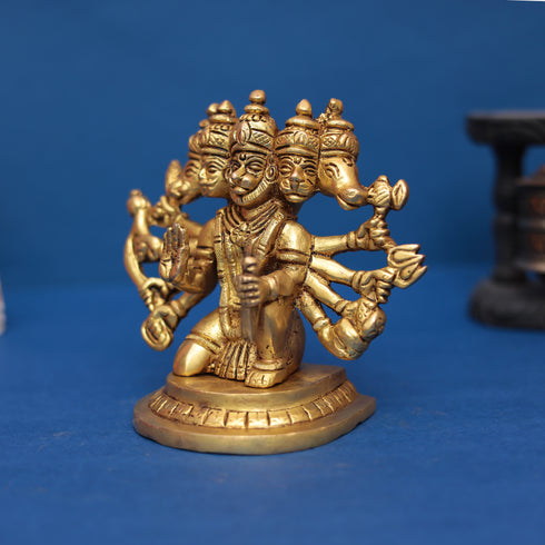 Brass Panchmukhi Hanuman Idol 5" INCH