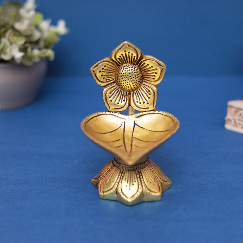 Brass Flower Diya 5" INCH