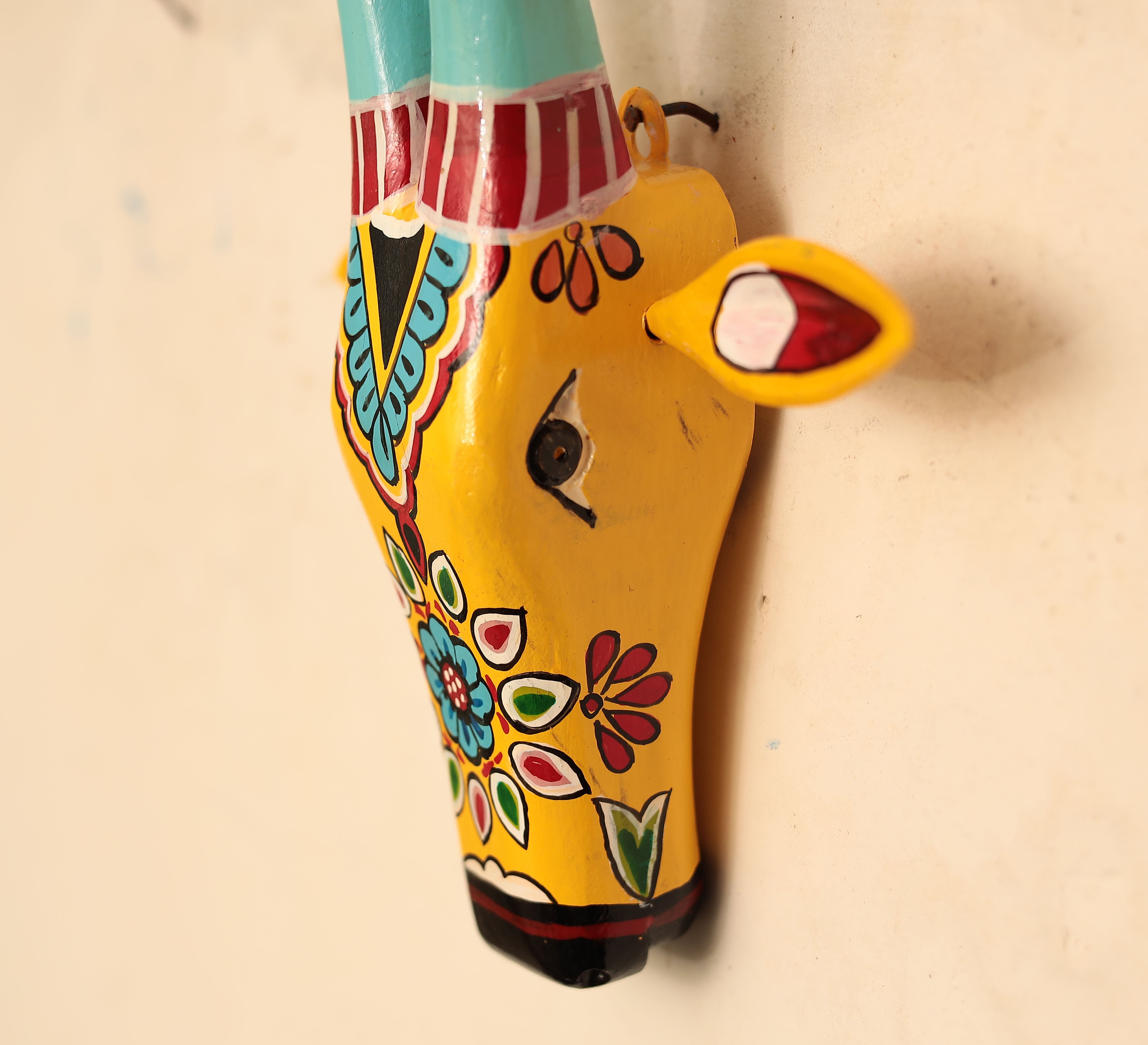 Exquisite Wooden Decorative Cow Head For Wall Decor In 11 Inches