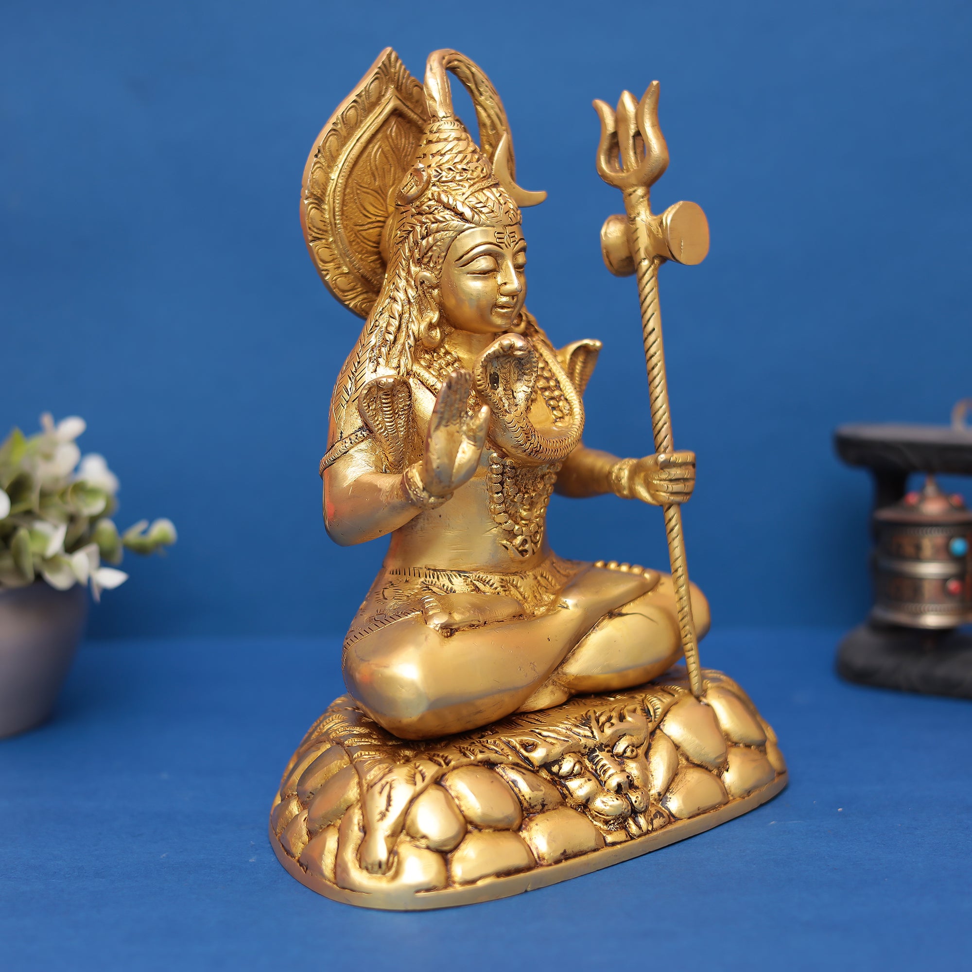 Brass Table Top Lord Shiva Idol 10"Inch