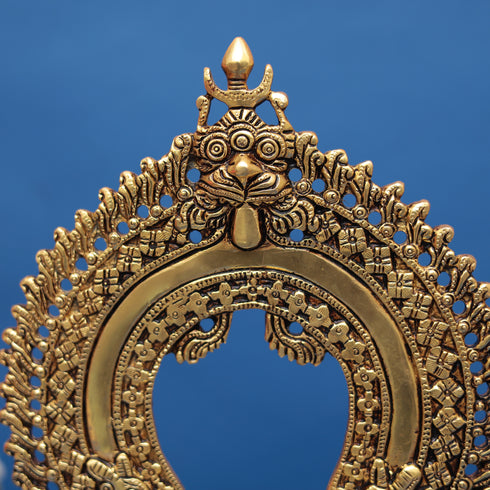 Small Brass Throne with Kirtimukha Prabhavali 12" INCH