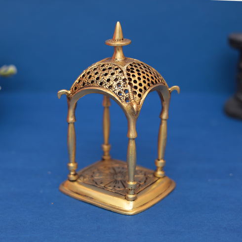 Brass Mini Temple for Pooja Room & Gifting 7" INCH
