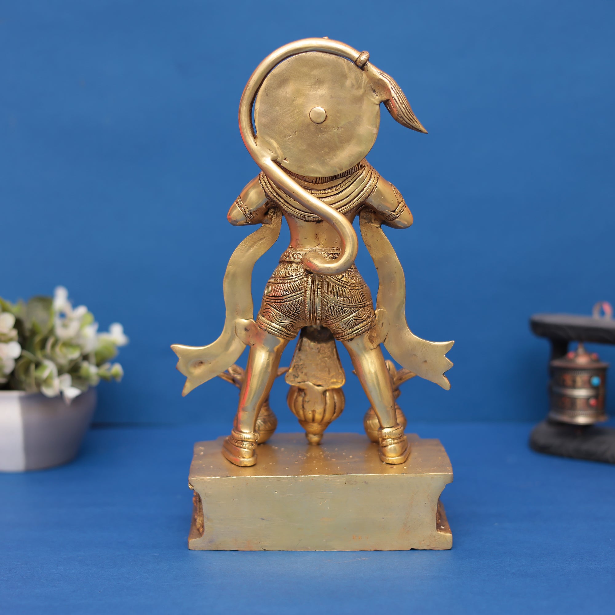 Brass Standing Hanuman Ji Murti Showing Shri Ram & Sita in His Heart 12" INCH