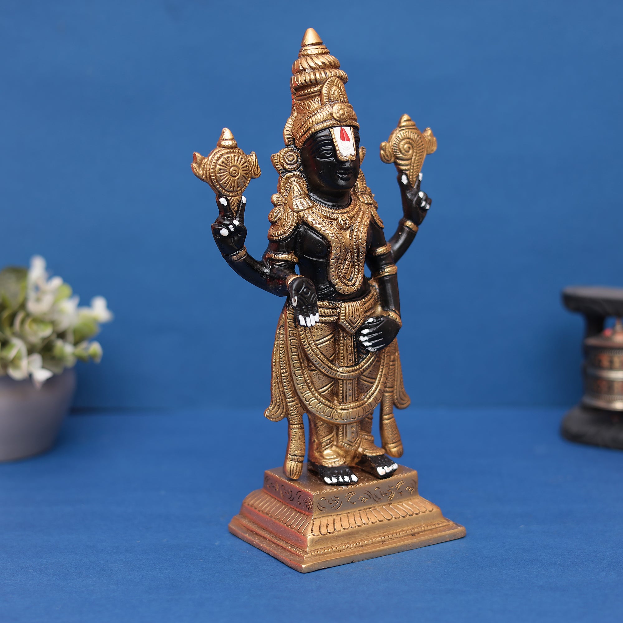 Tirupati Balaji (Lord Venkateshwara) Brass Statue 11" INCH