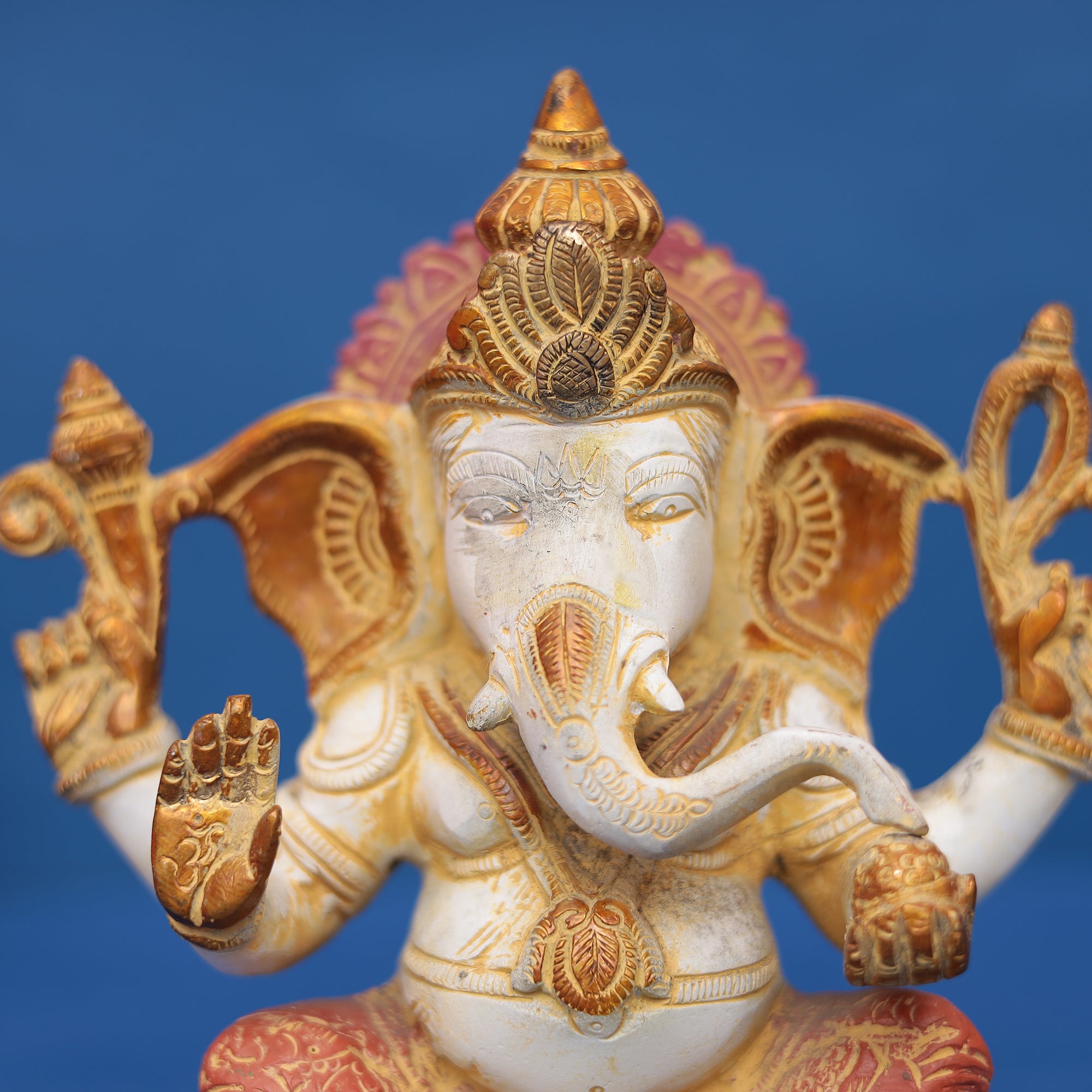 Lord Ganesha Idol on Lotus Base 9" INCH
