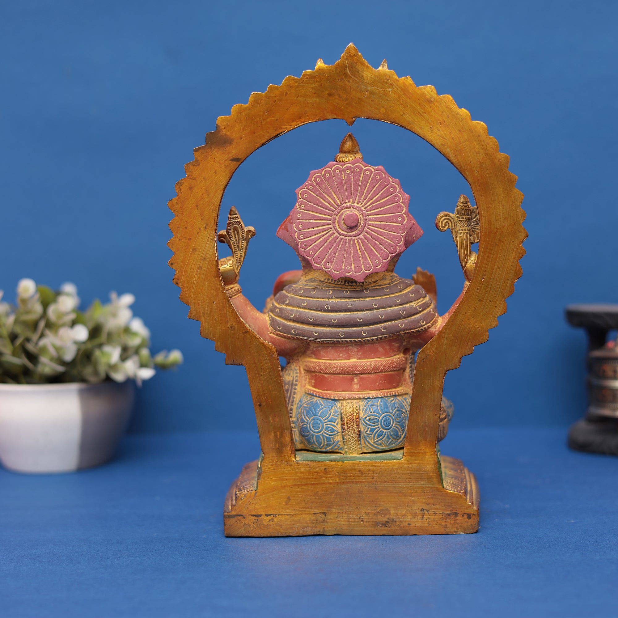 Lord Ganesha Idol with Ornate Prabhavali – In Brass 11" INCH