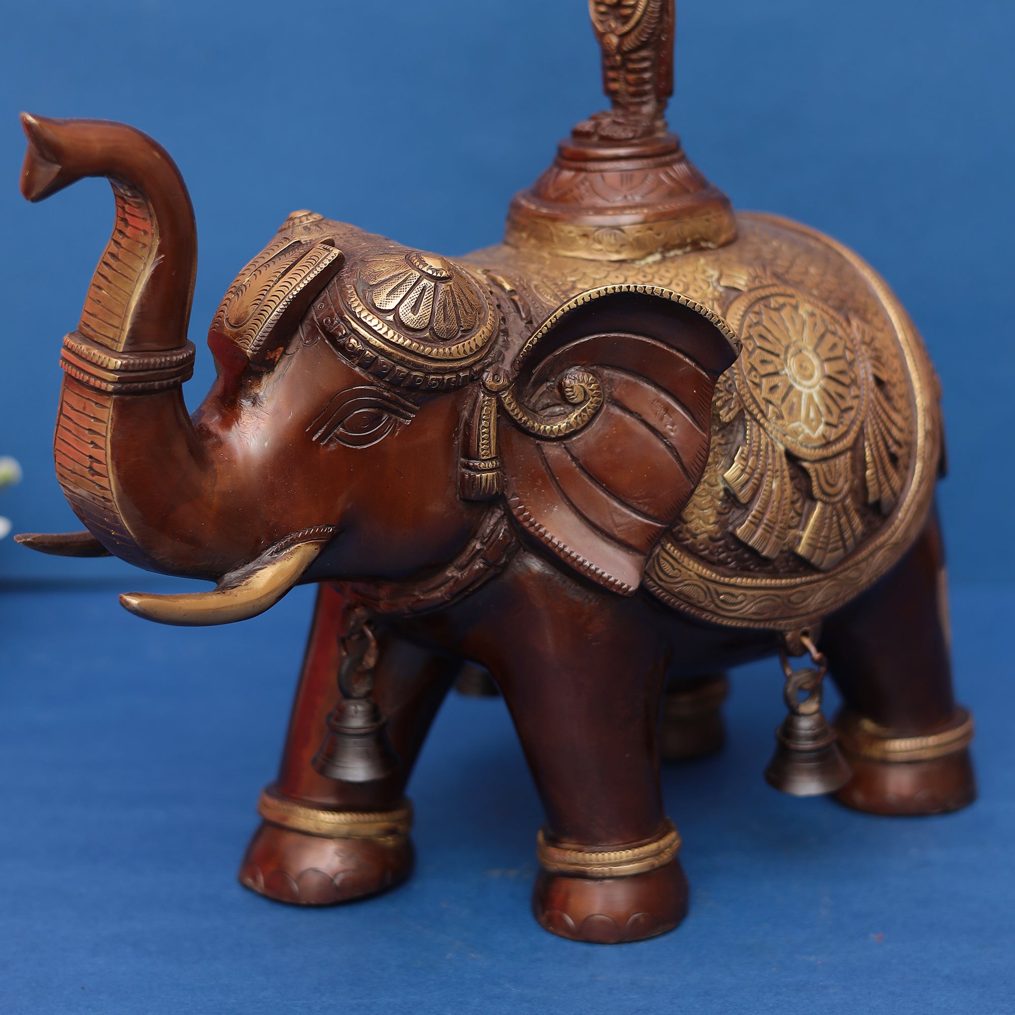 Pure Brass Lord Venkateshwara Swamy on Elephant 17" INCH