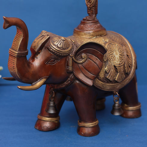 Pure Brass Lord Venkateshwara Swamy on Elephant 17" INCH