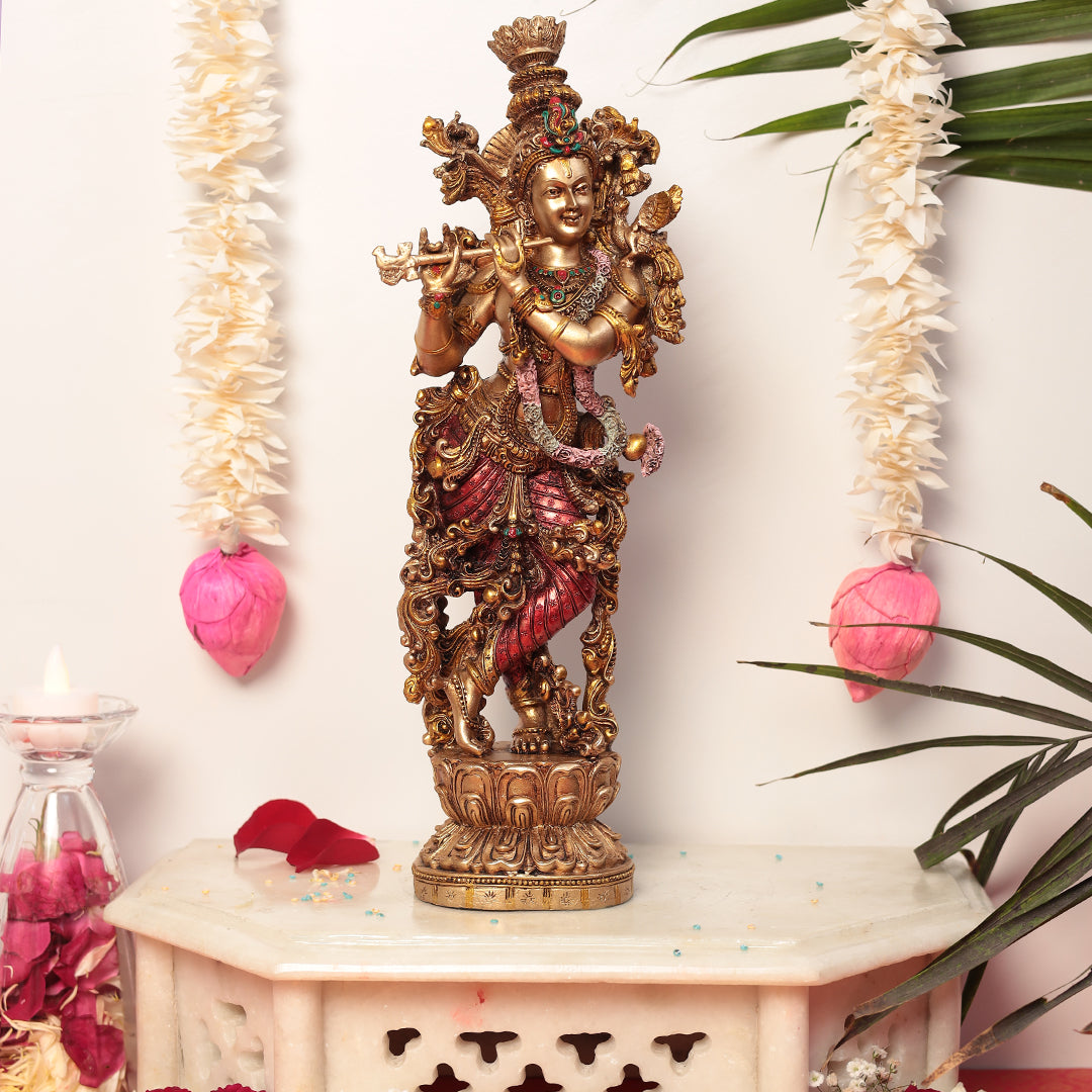 15 Inches Lord Flute krishna a prominent diety in Hinduisim