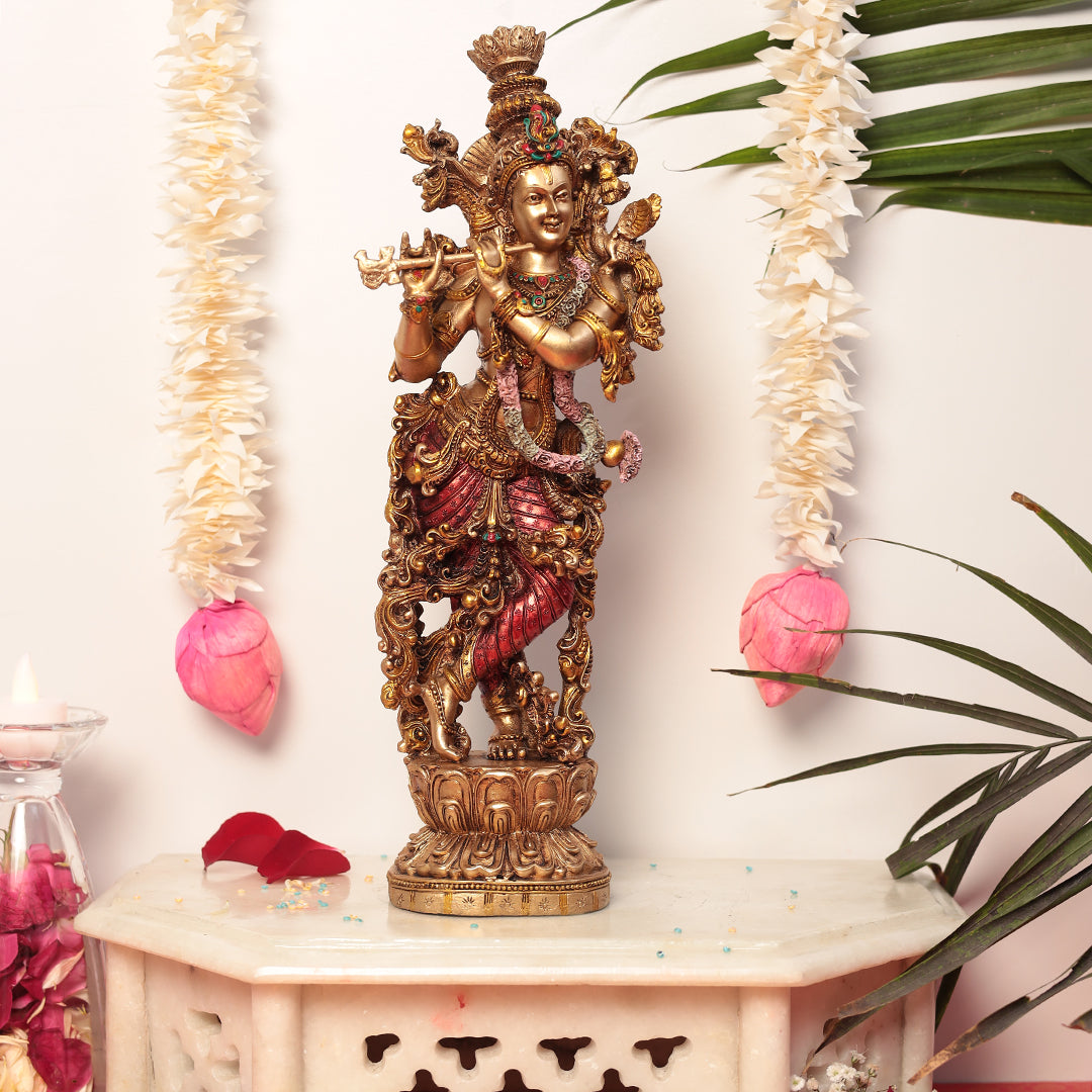 15 Inches Lord Flute krishna a prominent diety in Hinduisim