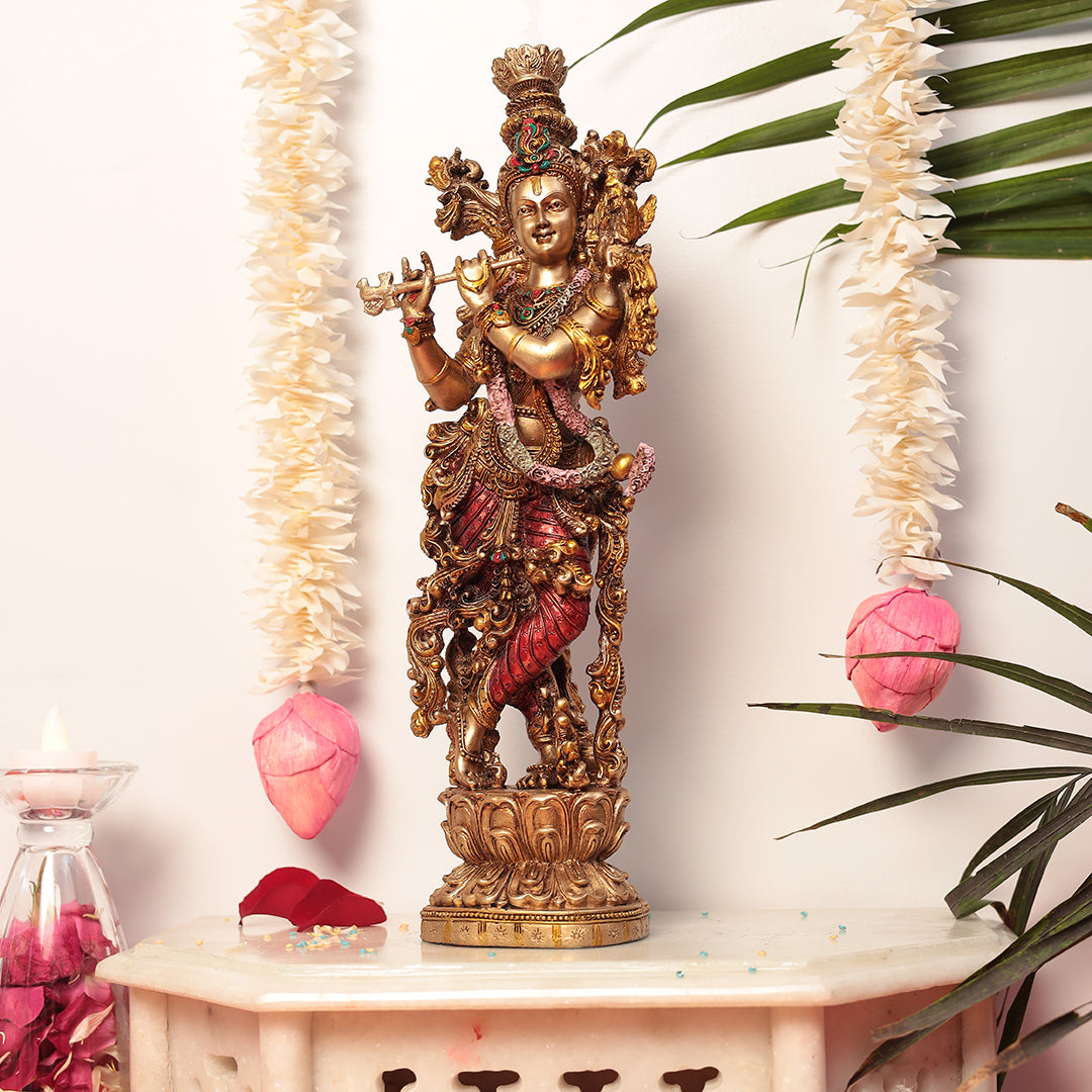 15 Inches Lord Flute krishna a prominent diety in Hinduisim