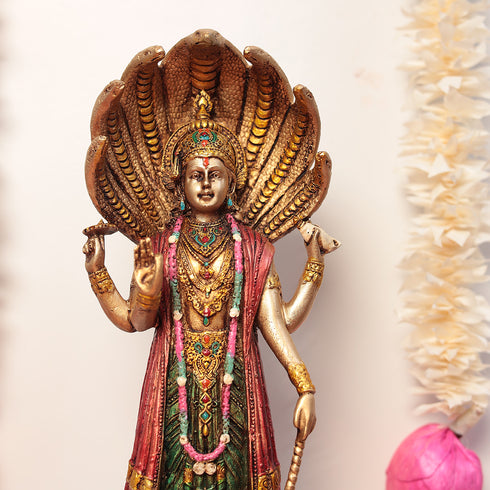 Lord Vishnu or Narayana in Resin (Marble Dust) | 12 Inches