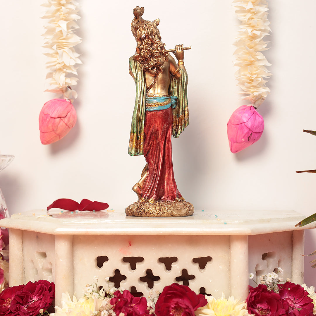 10" Standing Slim Krishna in Polyresin