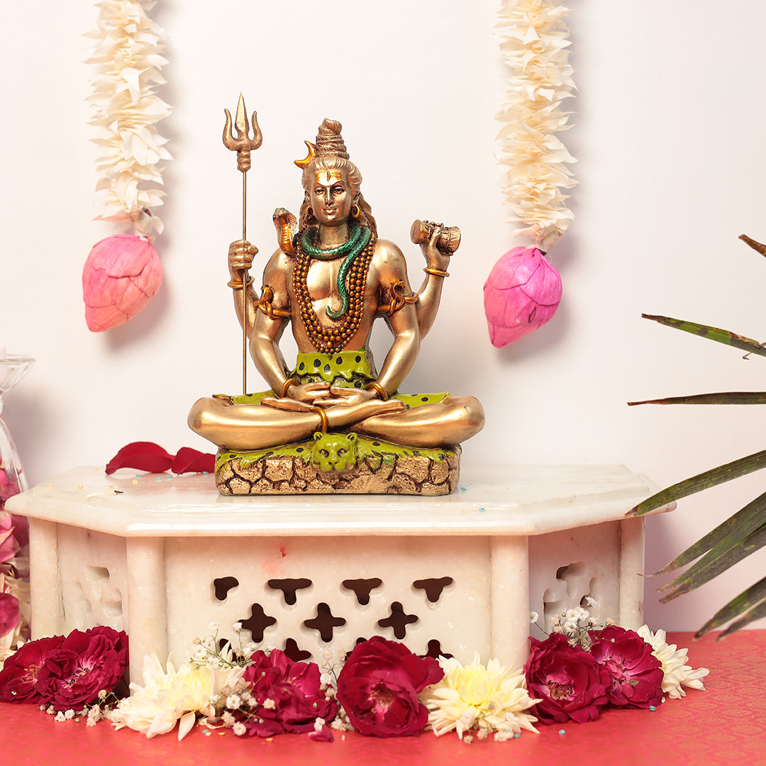 Elegant Lord Shiva In Resin For Temple/Puja/Decor