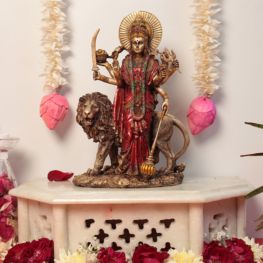 Standing Maa Durga With Lion 6 Inches