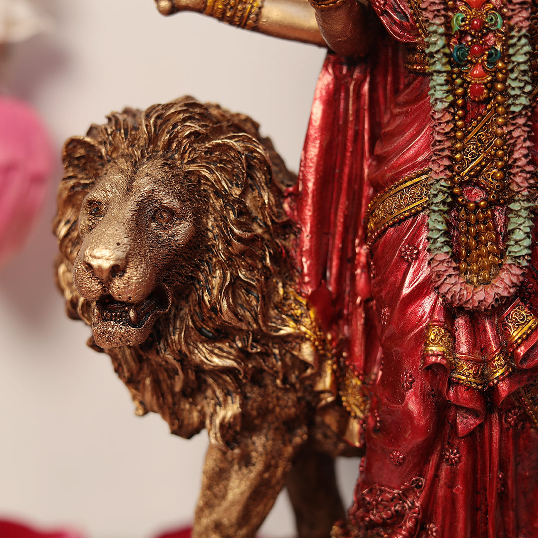 Standing Maa Durga With Lion 6 Inches