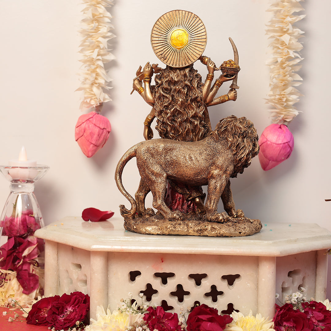 Standing Maa Durga With Lion 6 Inches