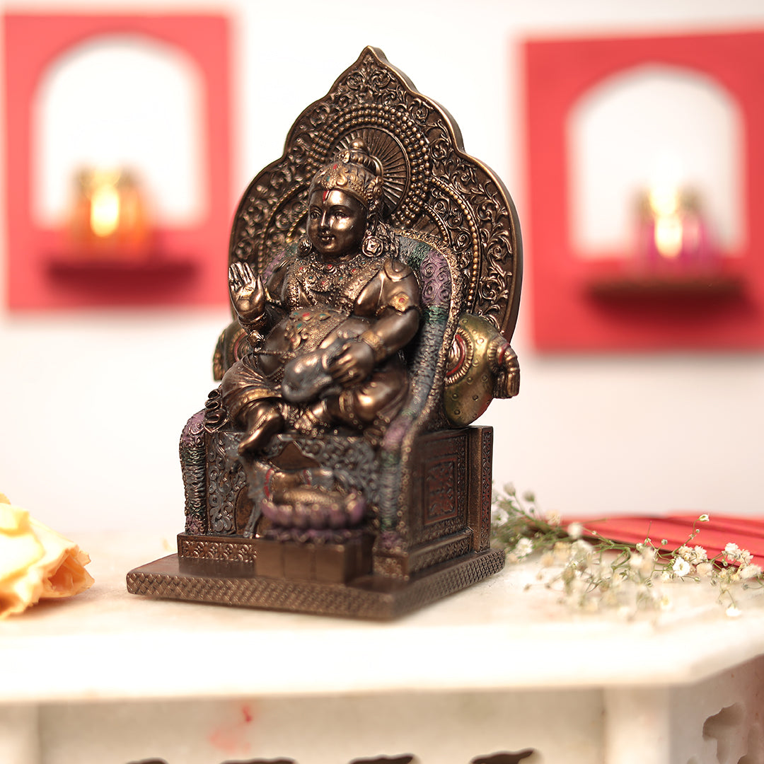 Divine Lord Kuber Idol In Copper Finish (In 7 Inch)