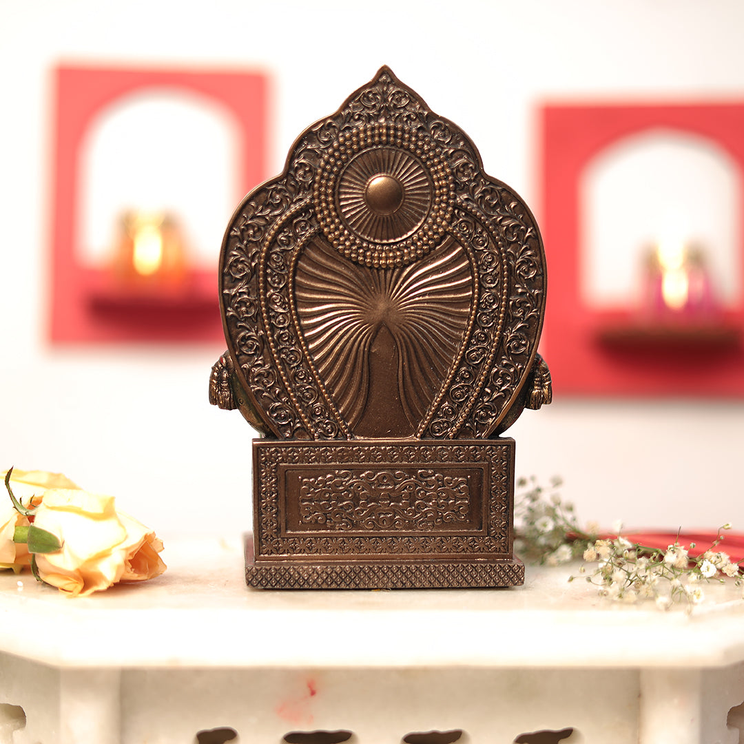 Divine Lord Kuber Idol In Copper Finish (In 7 Inch)