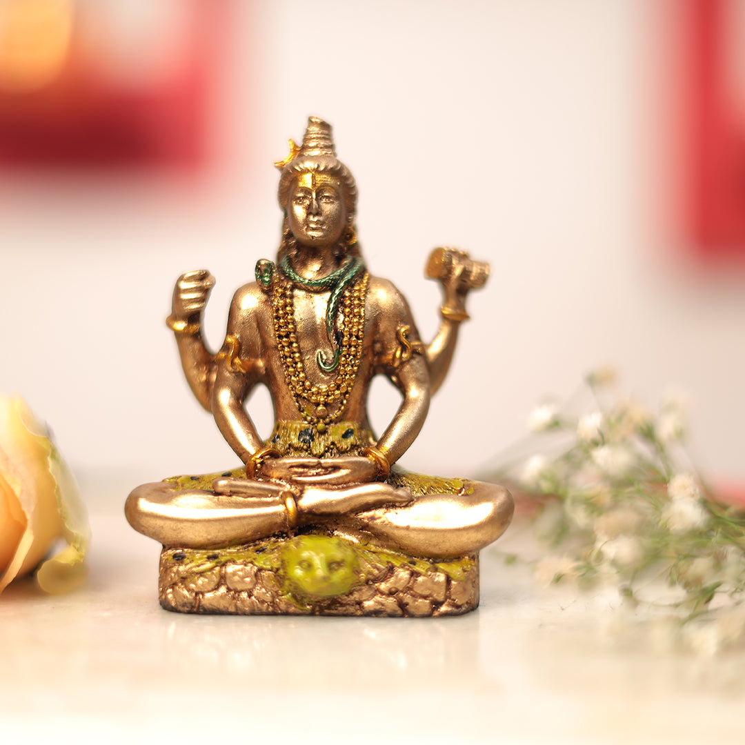 Buy Adhvik Hindu Religious Symbol Om Idol (Mini Mdf Om St-1180) Golden Metal God Stand for Home Décor/car Dashboard/mandir Pooja Murti/temple Puja/office Table Showpiece Online at Best Prices in India