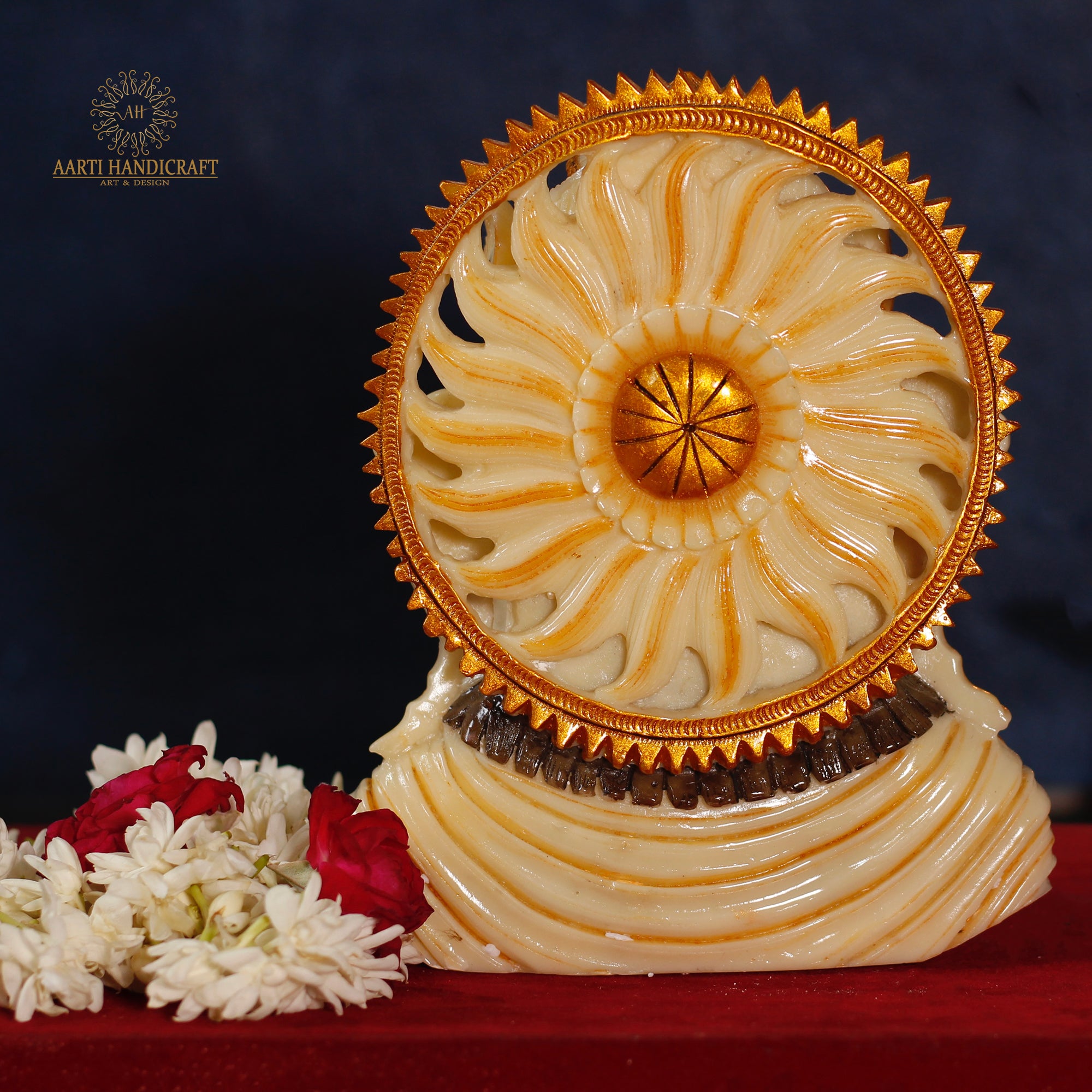 WHITE MARBLE RESIN LORD GANESHA HEAD STATUTE