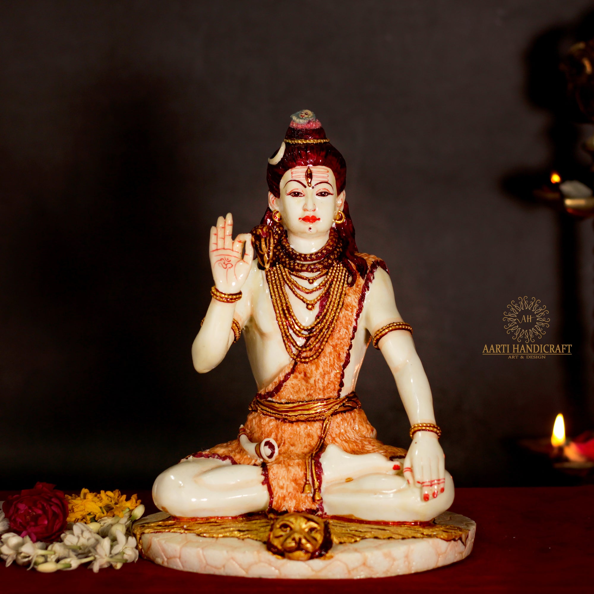 Blessing Shiva | 10 Inches | Resin (Marble Dust)
