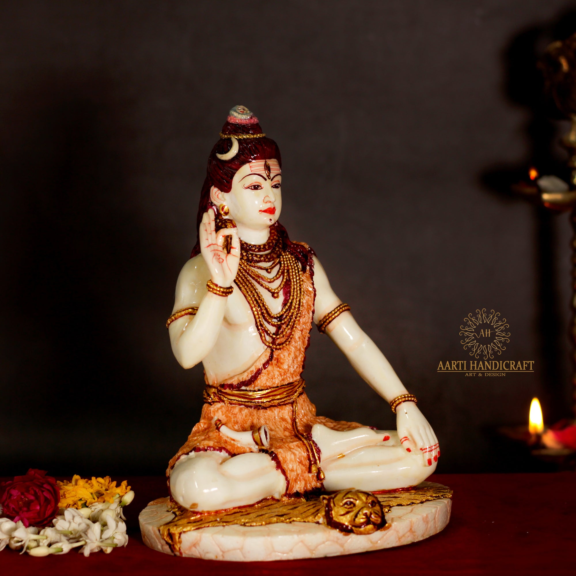 Blessing Shiva | 10 Inches | Resin (Marble Dust)