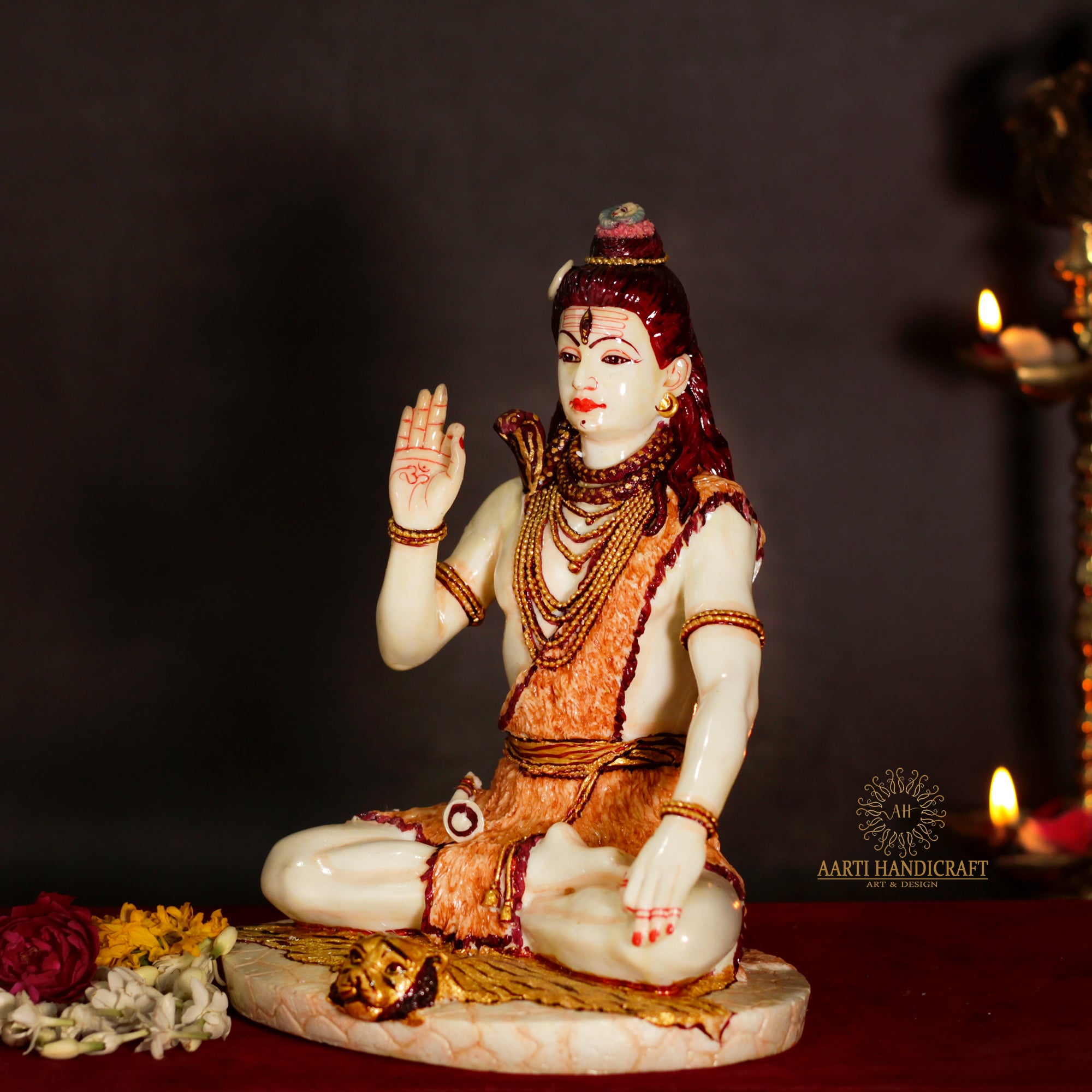 Blessing Shiva | 10 Inches | Resin (Marble Dust)