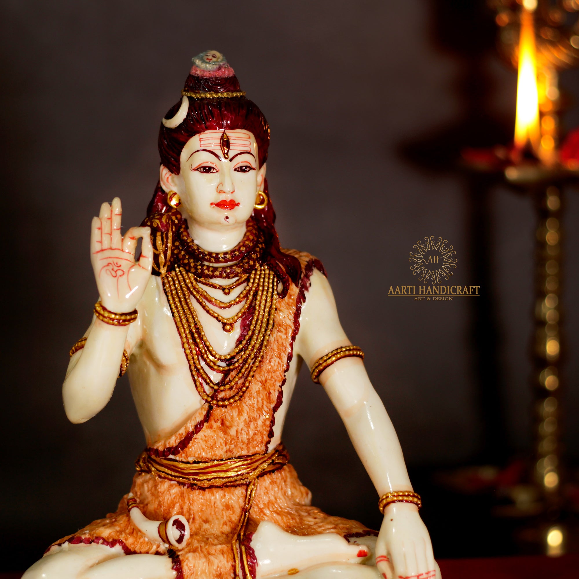 Blessing Shiva | 10 Inches | Resin (Marble Dust)