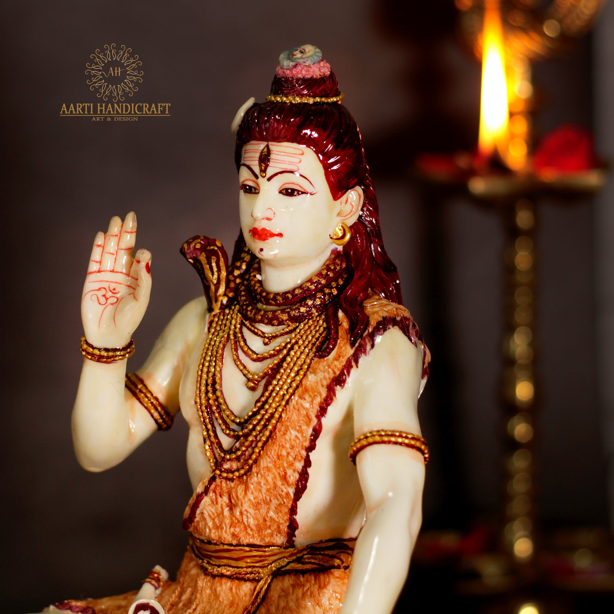 Blessing Shiva | 10 Inches | Resin (Marble Dust)