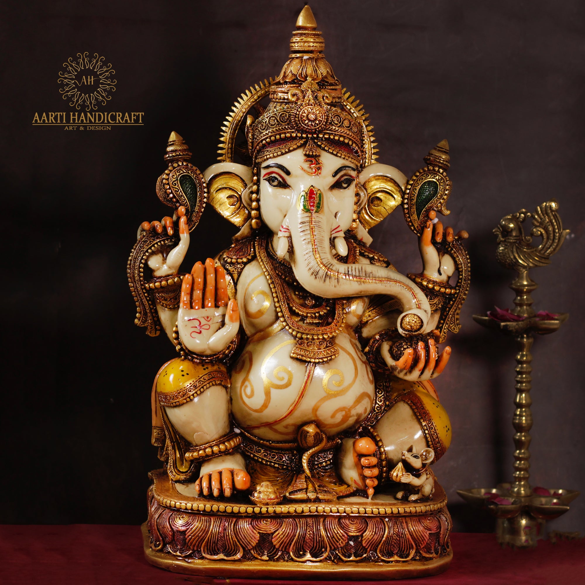 20" Multicolor Fine Finish Resin Ganesha