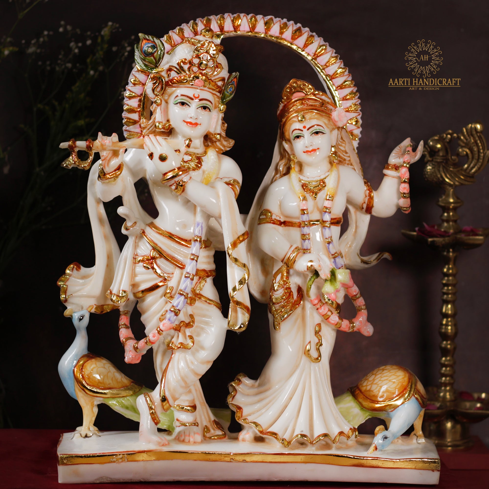 Beautiful Fine Finish 17" Dancing Radha Krishna pair/Jugal Joda