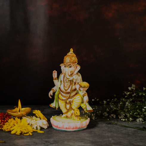 7" Standing Ganesha in Marble Dust
