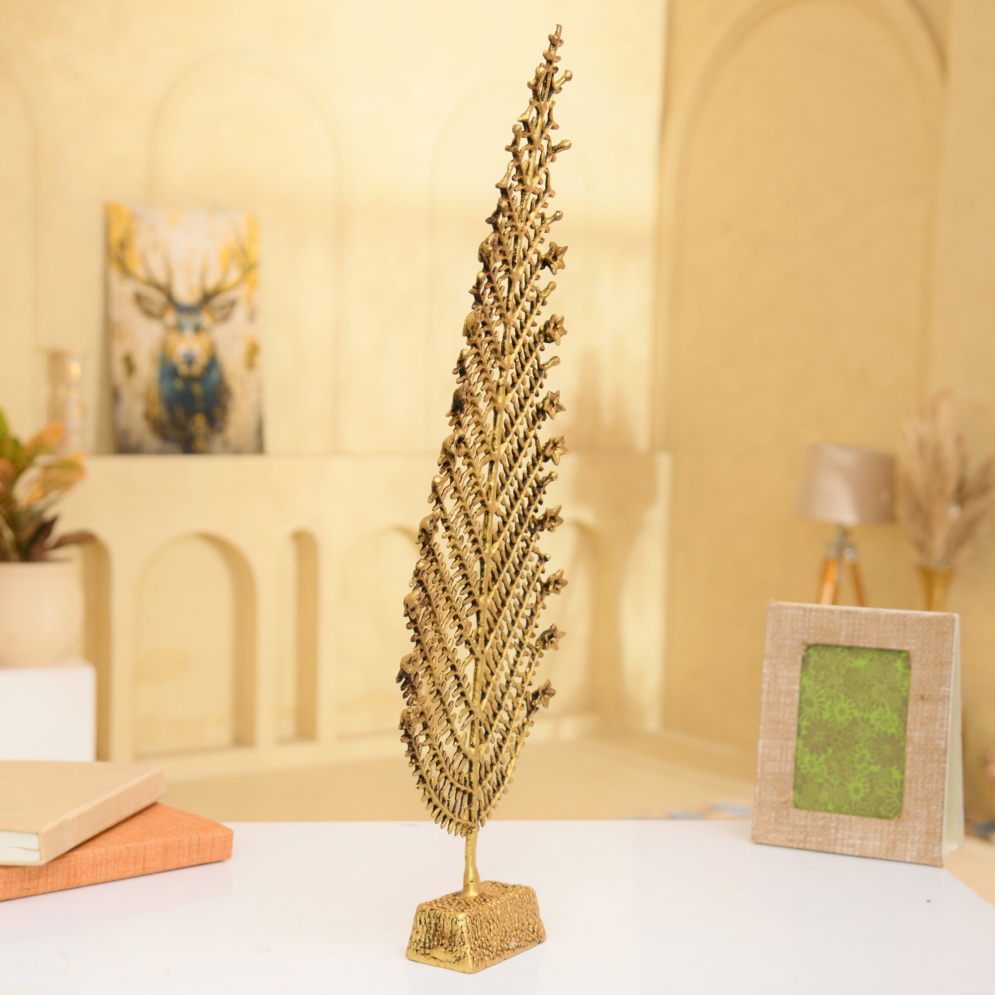 Brass Office/Home Desk Decorative Christmas Tree | 26.5 inches