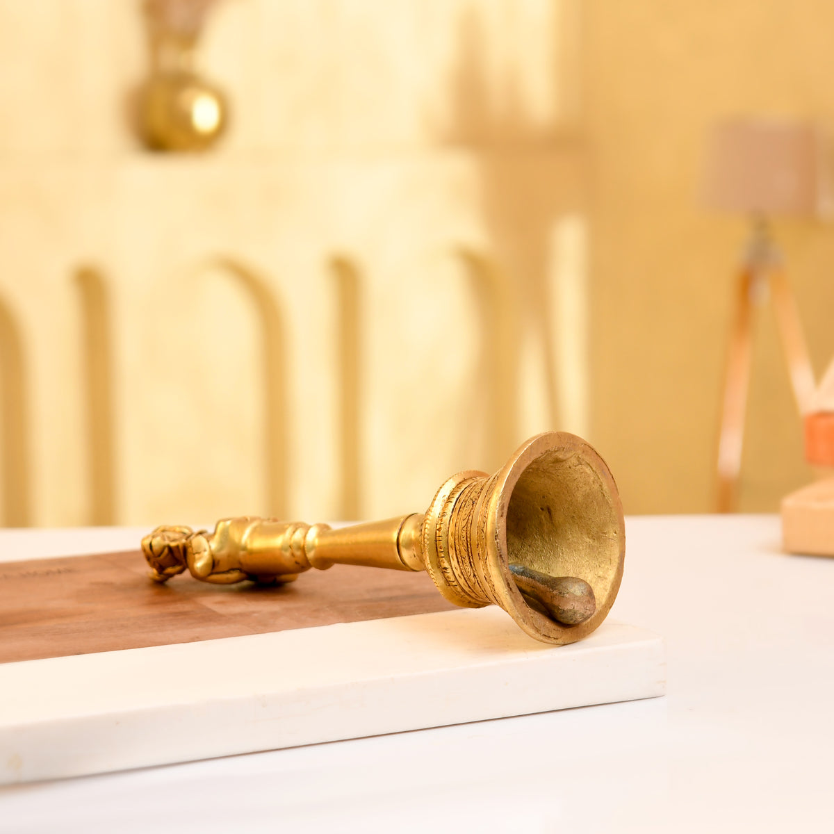 Nandi Hand Bell – Handcrafted Brass 8.5 Inches