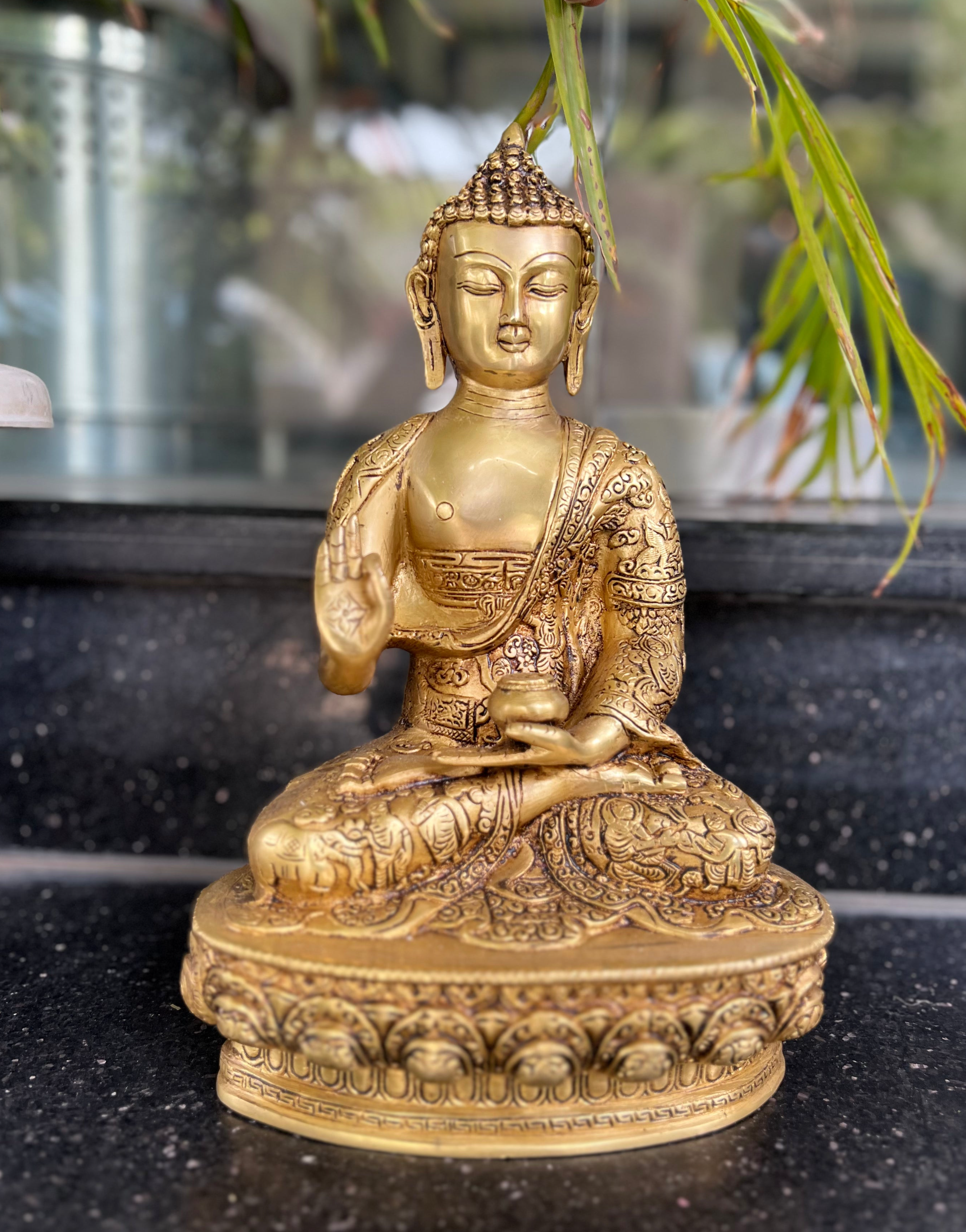 Premium Fine Carving Blessing Buddha  In 13 Inches (33 Cm)