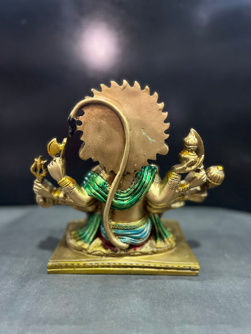 Seated Panchmukhi Hanuman Blessing Statue in 8 Inches
