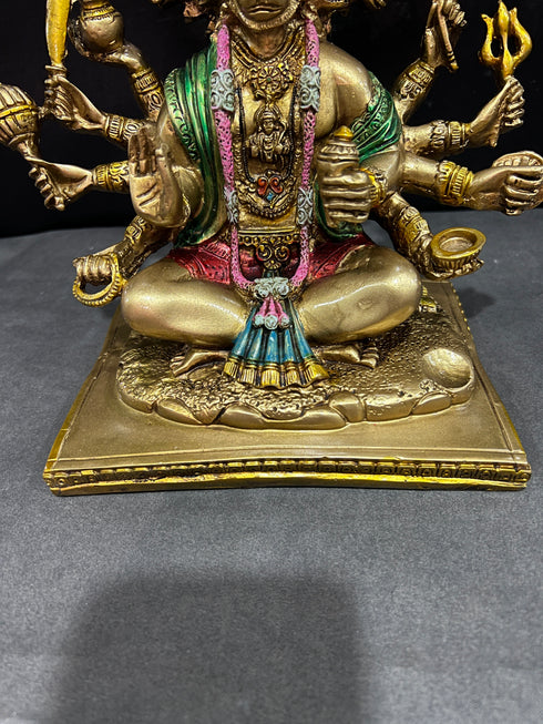 Seated Panchmukhi Hanuman Blessing Statue in 8 Inches
