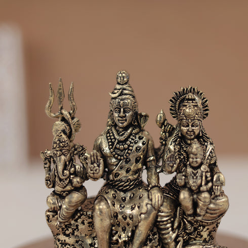 Pure Brass Complete Shiv Family with Nandi & Peacock – Available in 3 & 2 Inches