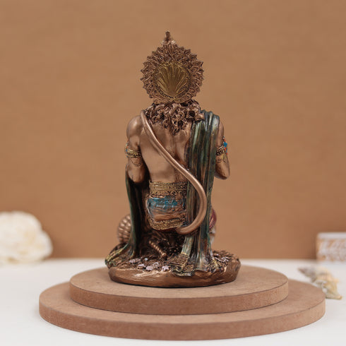 Blessing Hanuman In Copper Finish | Sitting Posture | 7.5 Inch