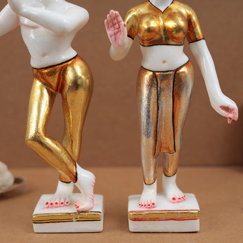 Exquisite Golden Iskon Radha Krishna For Temple/Gift In 12 Inch