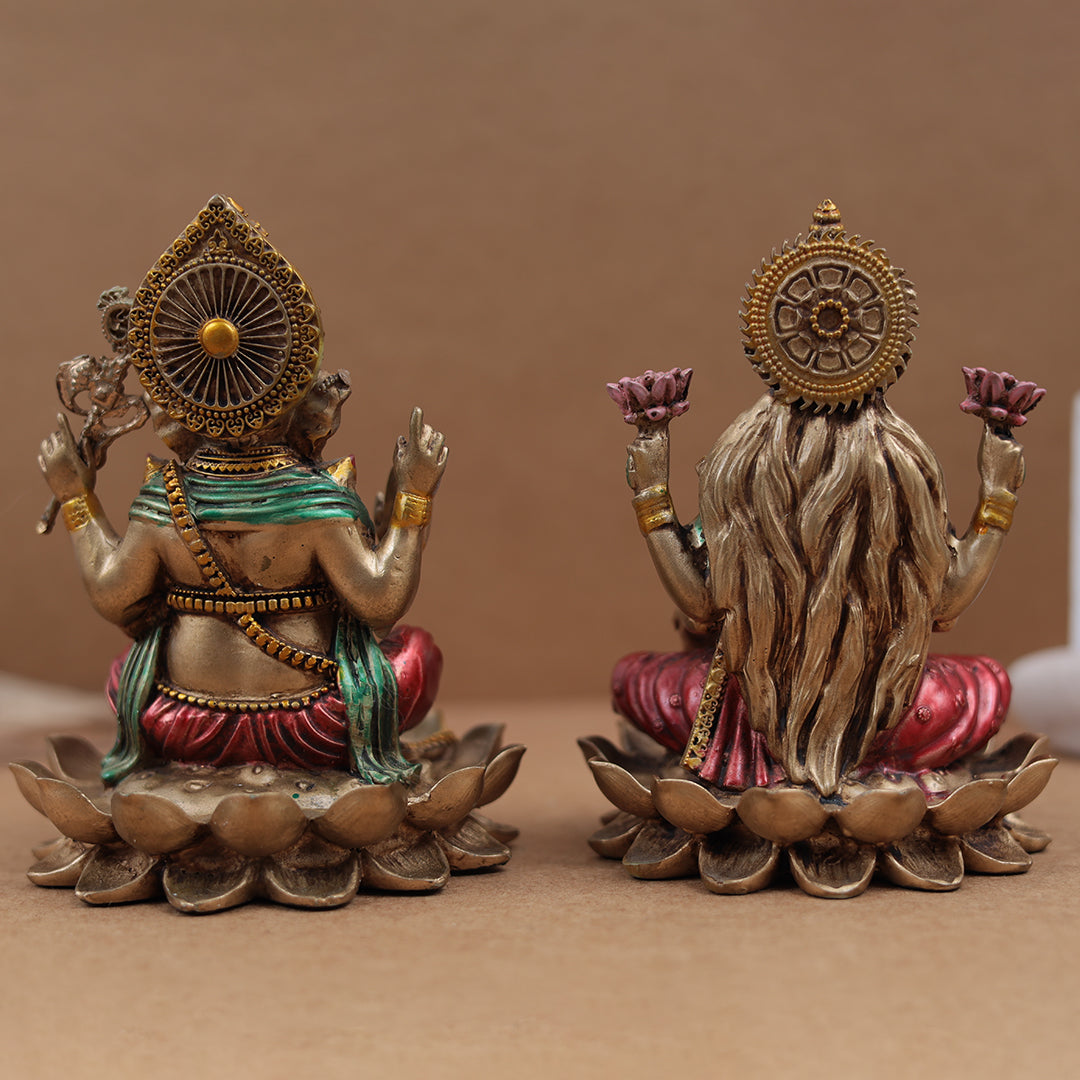 Exquisite Ganesh and Lakshmi Pair In 6 Inches